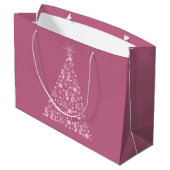 Pink Weihnachtsbaum Geschenktasche Große Geschenktüte (Rückseite Schrägansicht)
