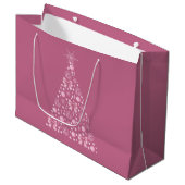 Pink Weihnachtsbaum Geschenktasche Große Geschenktüte (Vorderseite Schrägansicht)