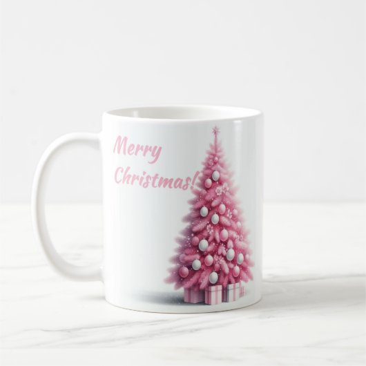 Pink Weihnachtsbaum Kaffee Cup Kaffeetasse (Links)