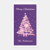 Pink Weihnachtsbaum Name Custom Serviette (Vorderseite)