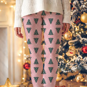 Pink Weihnachtsbaum Pattern Urlaub Leggings
