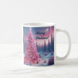 Pink Weihnachtsbaum Szene Kaffee Cup Kaffeetasse