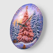 Pink Weihnachtsbaum Wall Clock Große Wanduhr (Winkel)