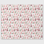 Pink Weihnachtsbaum Wrapping Paper Geschenkpapier (Flach)
