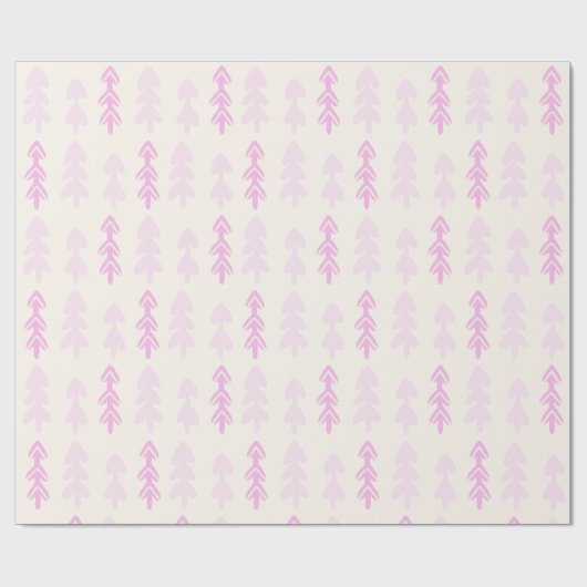 Pink Weihnachtsbaum Wrapping Paper Geschenkpapier (Flach)