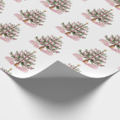 Pink Weihnachtsbaum Wrapping Paper Geschenkpapier (Ecke)