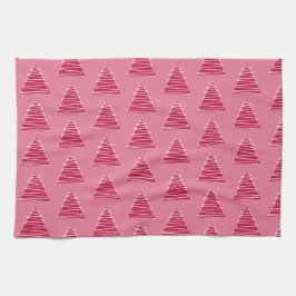 Pink Weihnachtsbäume Küchentuch