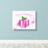 Pink Weihnachtsgeschenk Canvas drucken Leinwanddruck (Insitu (Holzboden))