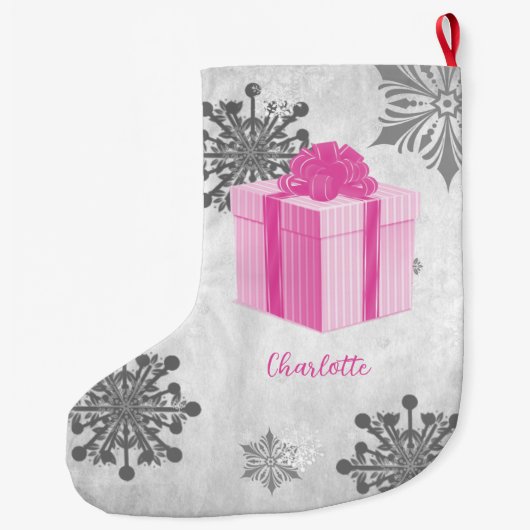 Pink Weihnachtsgeschenk Feiertag Strumpf Großer Weihnachtsstrumpf (Rückseite)
