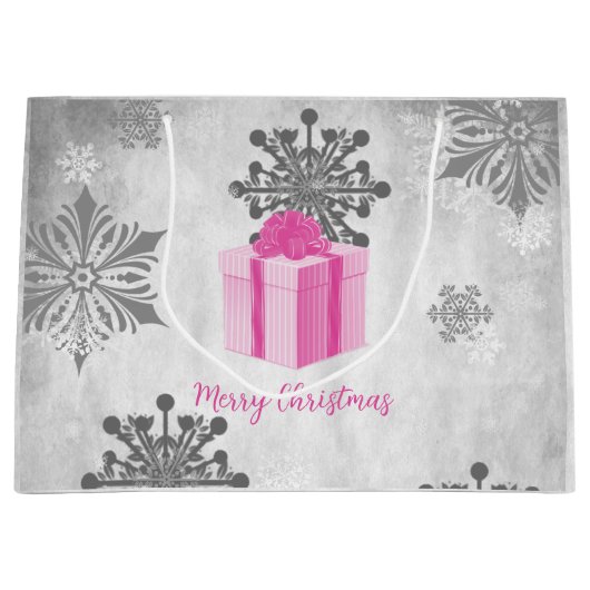 Pink Weihnachtsgeschenk Weihnachtsgeschenk Große Geschenktüte (Vorderseite)