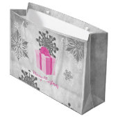 Pink Weihnachtsgeschenk Weihnachtsgeschenk Große Geschenktüte (Vorderseite Schrägansicht)
