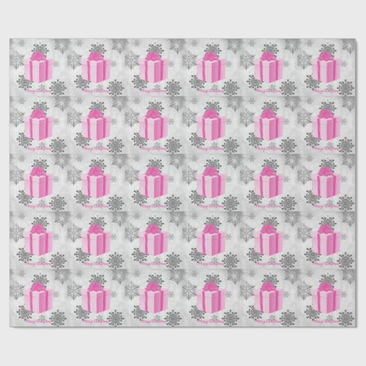Pink Weihnachtsgeschenk Wrapping Paper Geschenkpapier (Flach)