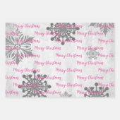 Pink Weihnachtsgeschenk Wrapping Paper Sheets Geschenkpapier Set (Vorderseite 3)