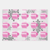 Pink Weihnachtsgeschenk Wrapping Paper Sheets Geschenkpapier Set (Vorderseite 2)