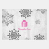 Pink Weihnachtsgeschenk Wrapping Paper Sheets Geschenkpapier Set (Vorderseite)