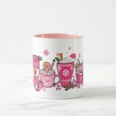 Pink Weihnachtskaffee & Latte Holiday Tasse (Zentrum)
