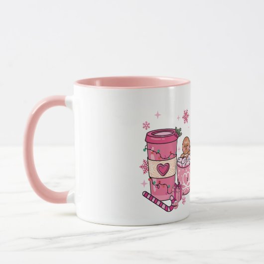 Pink Weihnachtskaffee & Latte Holiday Tasse (Links)