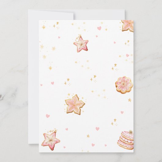 Pink Weihnachtskochgeschirr Kinderdusche Einladung (Rückseite)