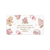 Pink Weihnachtskochteletikett Adressaufkleber (Vorne)