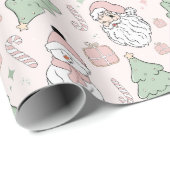Pink Weihnachtslehpapier Geschenkpapier (Rolleneckpunkt)