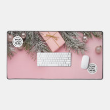 Pink Weihnachtsschreibtisch matte Mouse Pad