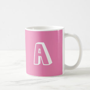 Pink weiß, Alphabet-Brief personalisieren Kaffeetasse