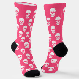 Pink-weiß-blaue Silhouette-Muster Halloween Socken