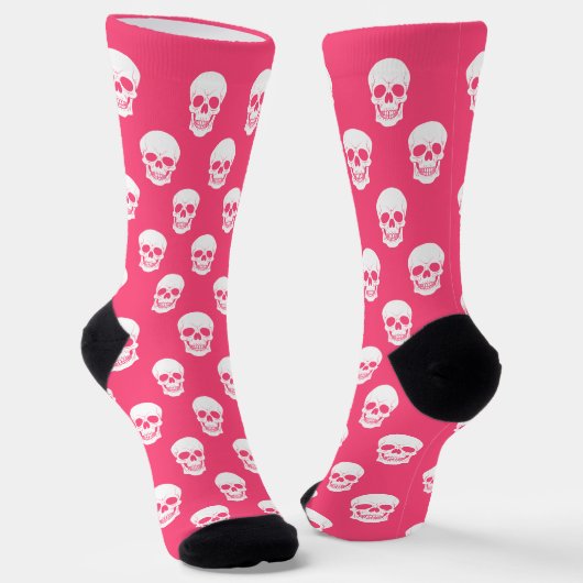 Pink-weiß-blaue Silhouette-Muster Halloween Socken (Gewinkelt)