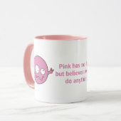 Pink weiß, dass wir alles tun können! tasse (Vorderseite Links)
