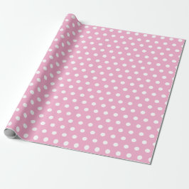 Pink-Weiß-Polka-Punkt Geschenkpapier