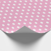 Pink-Weiß-Polka-Punkt Geschenkpapier (Ecke)