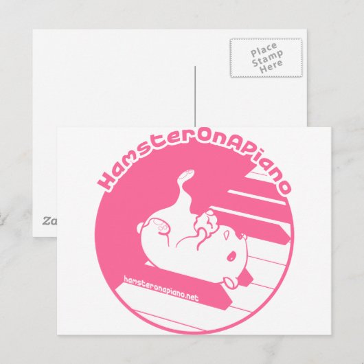 pink-weiß postkarte (Vorne/Hinten)