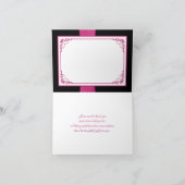 Pink, weiß, schwarz-florale Hochzeit Danke Karte (Innenseite)