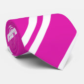 Pink Weiß Streifen Muster Krawatte (Gerollt)