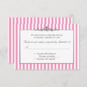 Pink, Weiß und Silberstreifen der Antwortkarte RSVP Karte (Vorne/Hinten)