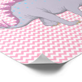 Pink-weiß-Zickzack-Stegosaurus-Poster Poster (Ecke)