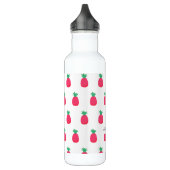 Pink Weiße Ananas Muster Chic Edelstahlflasche (Links)