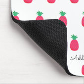 Pink Weiße Ananas Muster Mousepad (Ecke)