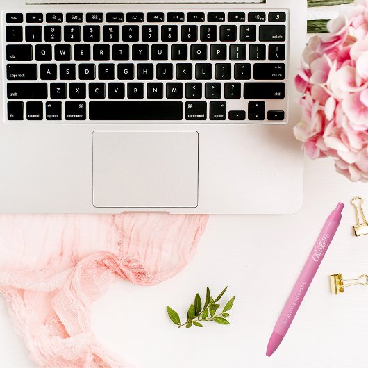 Pink-weiße benutzerdefinierte Monogramm-Namensschr Kugelschreiber