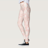 Pink-weiße Blasen-Polka-Punkte Leggings (Links)