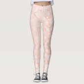 Pink-weiße Blasen-Polka-Punkte Leggings (Vorderseite)
