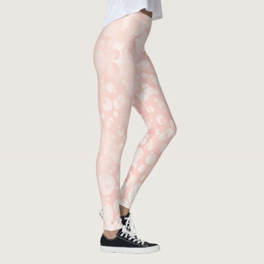 Pink-weiße Blasen-Polka-Punkte Leggings (Rechts)