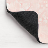 Pink-weiße Blasen-Polka-Punkte Mousepad (Ecke)