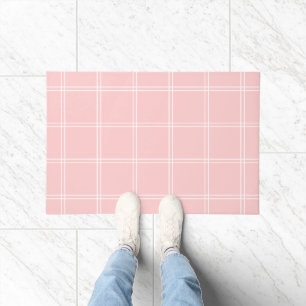 Pink-weiße Fensterscheibe Karo Fußmatte