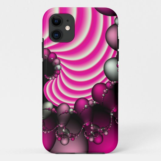 Pink-weiße Fraktal-Gehäuse Case-Mate iPhone Hülle (Rückseite)
