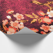 PINK WEISSE FRÜHSTÜCK BLUMEN, ANTIQUE ROTE BLUME GESCHENKPAPIER (Ecke)