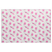 Pink-weiße Fußball-Muster Stoff (Fat Quarter (45,7 x 55,9 cm))