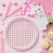 Pink-weiße Karton-Teller für Musterpapiere Pappteller (Party)