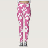Pink-weiße Pastellmuster Leggings (Vorderseite)