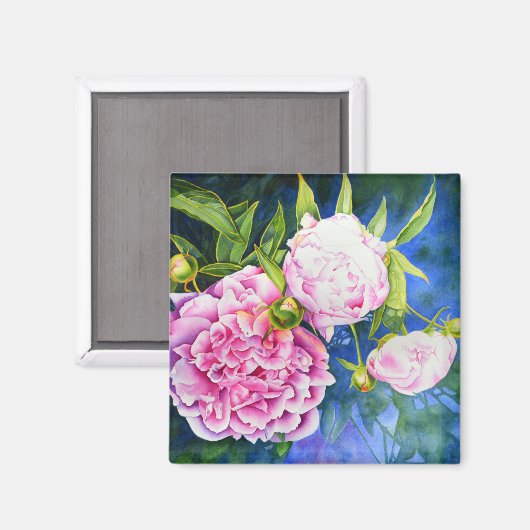 Pink-weiße Peronenmalerei | romantisch Magnet (Vorderseite/Rückseite)